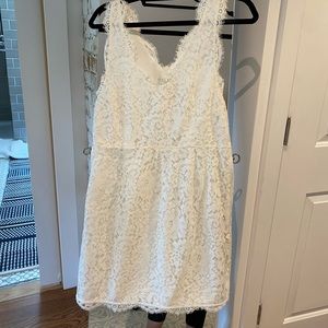 Joie White lace dress. Size L.
